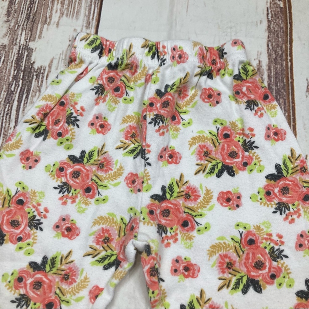 Chick Pea Joggers Floral White & Pink Sz 6-9M - Picture 3 of 6